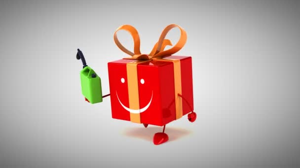 Divertente regalo cartone animato — Video Stock