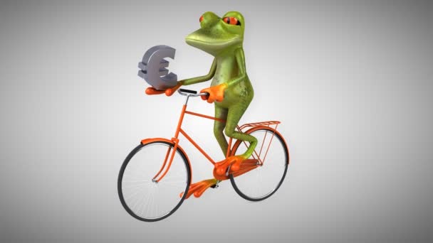 Fun cartoon frog — Stock Video