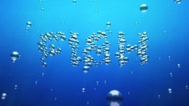 Word balık oluşturan baloncuklar