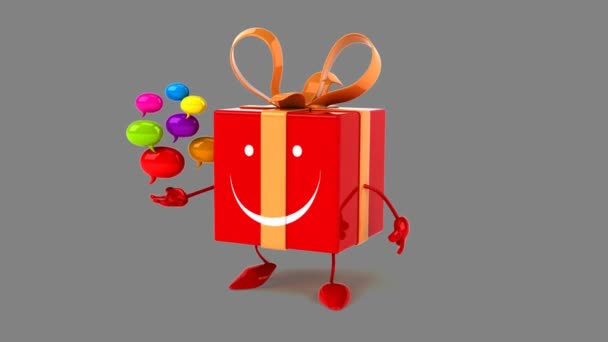 Divertente regalo cartone animato — Video Stock