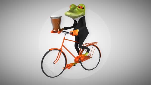 Spaß Cartoon Frosch auf dem Fahrrad