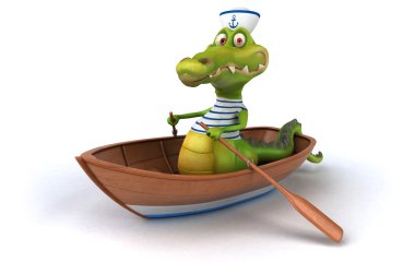 Eğlenceli çizgi film timsah