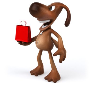 eğlenceli bir karikatür köpek