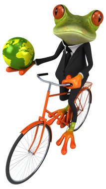 Eğlenceli çizgi film kurbağa