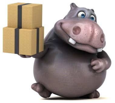 Eğlenceli çizgi film su aygırı