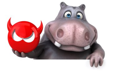 Eğlenceli çizgi film su aygırı