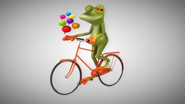 Fun мультфільму жаба — стокове відео