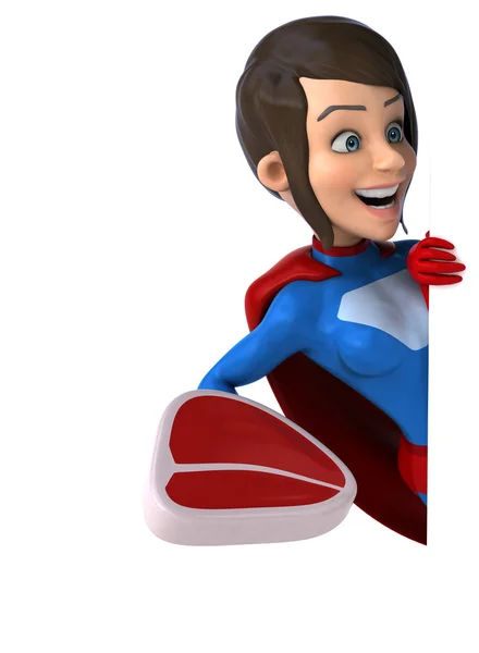 Cartoon Super woman — Stock Photo, Image