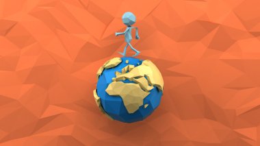 Kağıt adam dünyanın etrafında yürüyor