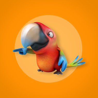 Eğlenceli çizgi film papağan