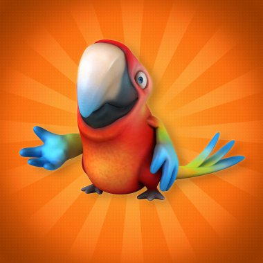 Eğlenceli çizgi film papağan