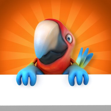 Eğlenceli çizgi film papağan