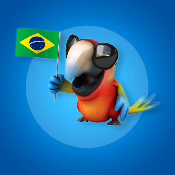 Fun cartoon parrot — Stock Photo, Image