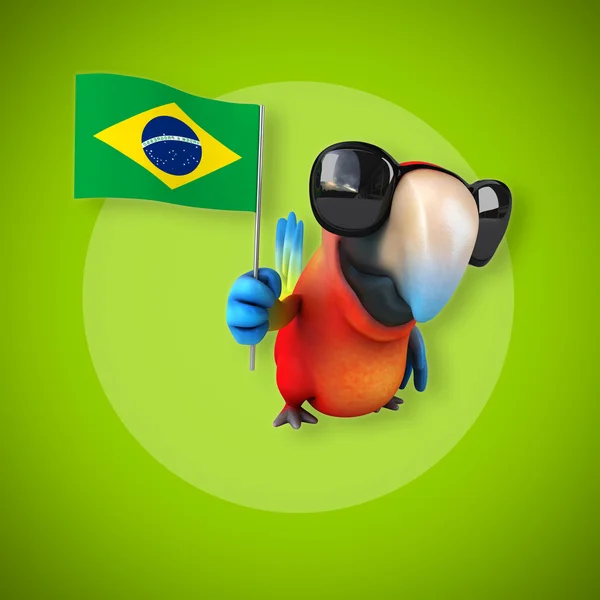 Fun cartoon parrot — Stock Photo, Image