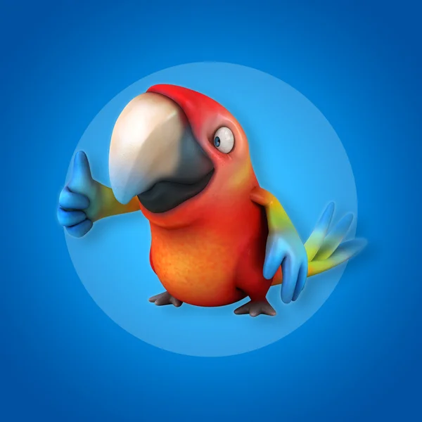 Eğlenceli çizgi film papağan — Stok fotoğraf