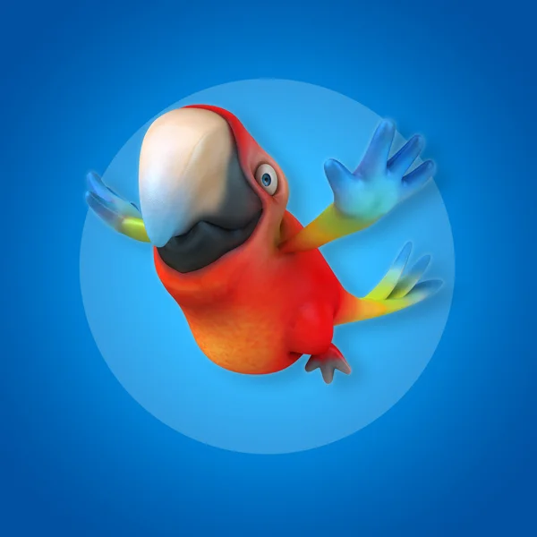 Szórakoztató karikatúra-papagáj — Stock Fotó