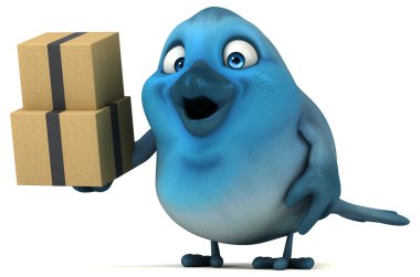 Eğlenceli çizgi film mavi kuş