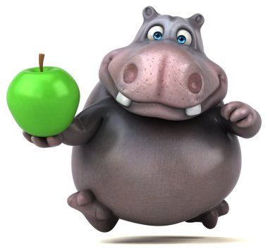 Eğlenceli çizgi film su aygırı