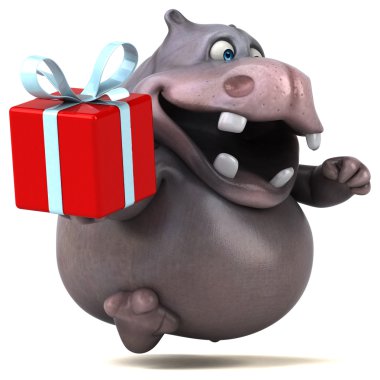 Eğlenceli çizgi film su aygırı