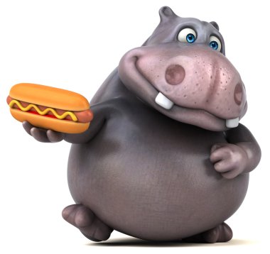 Eğlenceli çizgi film su aygırı