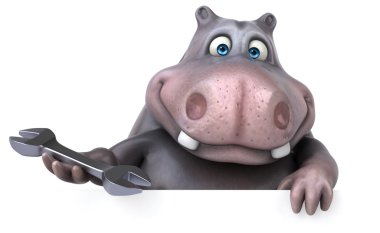 Eğlenceli çizgi film su aygırı