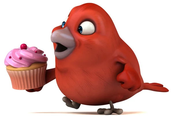 Divertente cartone animato uccello rosso — Foto Stock