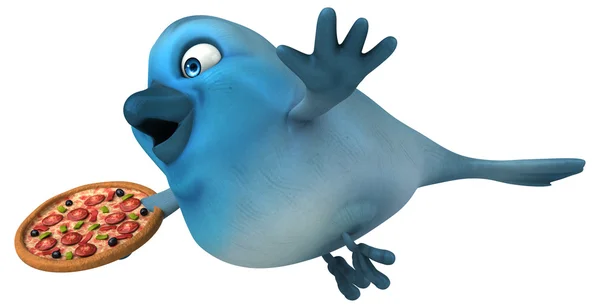 Fun cartoon blue bird — Stock Photo, Image