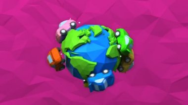 Arabalar dünyanın etrafında hareket ediyor