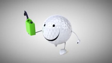 Eğlenceli çizgi film golf topu