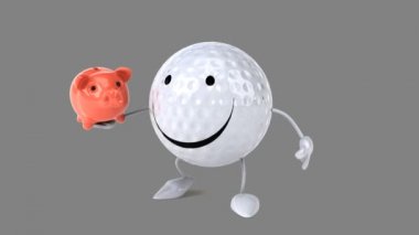 Eğlenceli çizgi film golf topu
