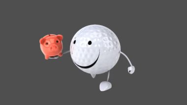 Eğlenceli çizgi film golf topu