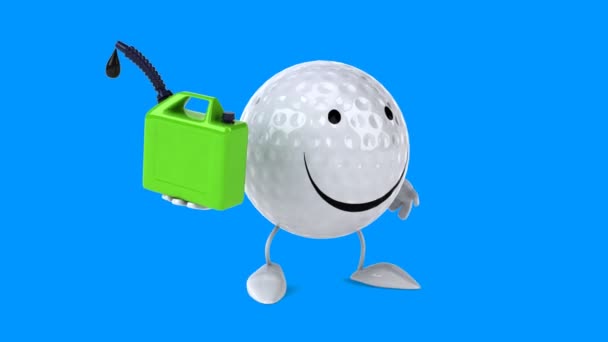 Divertida pelota de golf de dibujos animados — Vídeos de Stock