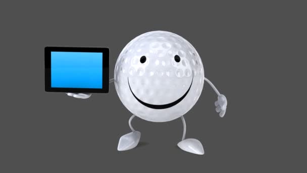 Spaß Cartoon Golfball — Stockvideo