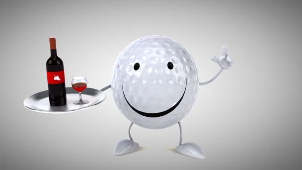 Ballon de golf amusant dessin animé — Video