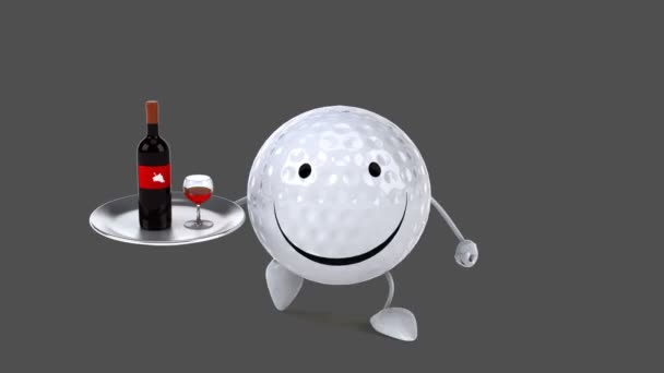 Ballon de golf amusant dessin animé — Video