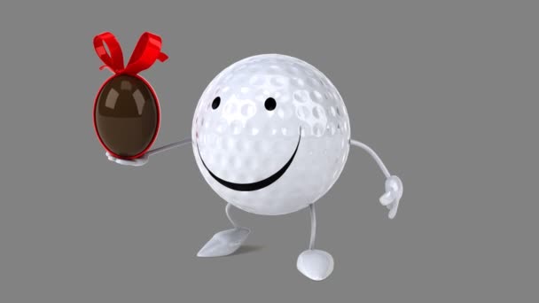 Spaß Cartoon Golfball — Stockvideo