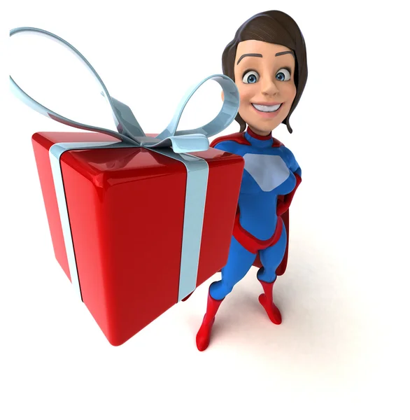 Cartoon super woman — Stock Photo, Image