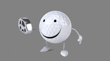 Eğlenceli çizgi film golf topu