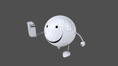 Eğlenceli çizgi film golf topu