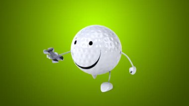Eğlenceli çizgi film golf topu