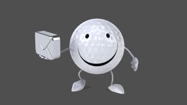 Spaß Cartoon Golfball — Stockvideo