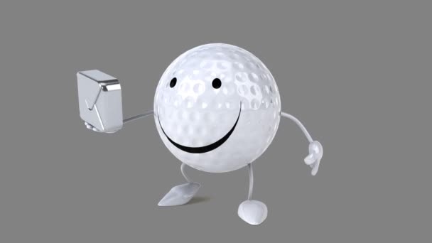 Ballon de golf amusant dessin animé — Video