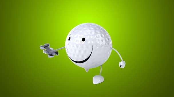 Roliga tecknade golfboll — Stockvideo