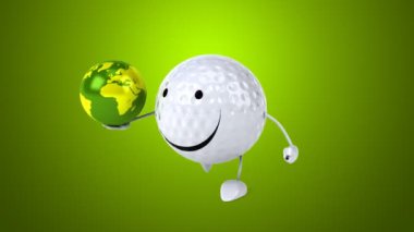 Eğlenceli çizgi film golf topu