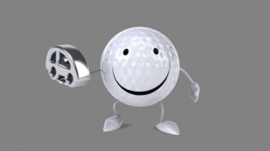 Eğlenceli çizgi film golf topu