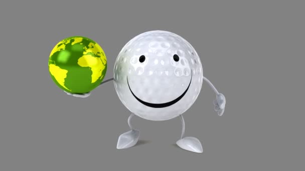 楽しい漫画ゴルフ ボール — ストック動画
