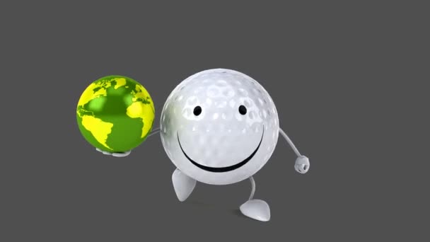 Μπάλα του γκολφ διασκέδαση κινούμενα σχέδια — Αρχείο Βίντεο