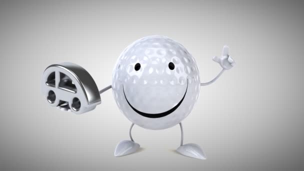 Eğlenceli çizgi film golf topu — Stok video