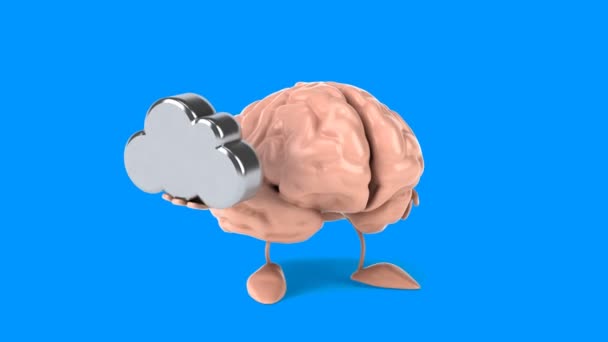 Szórakoztató karikatúra agy — Stock videók