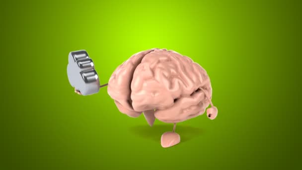 有趣的卡通大脑 — 图库视频影像